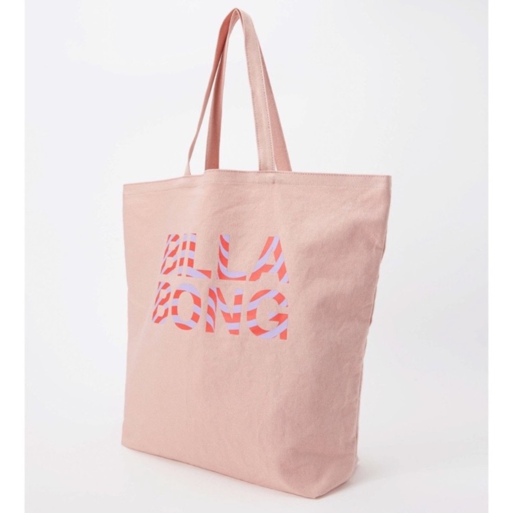 Billabong Canvas Salmon Pink Tote Bag - Picture 4 of 5